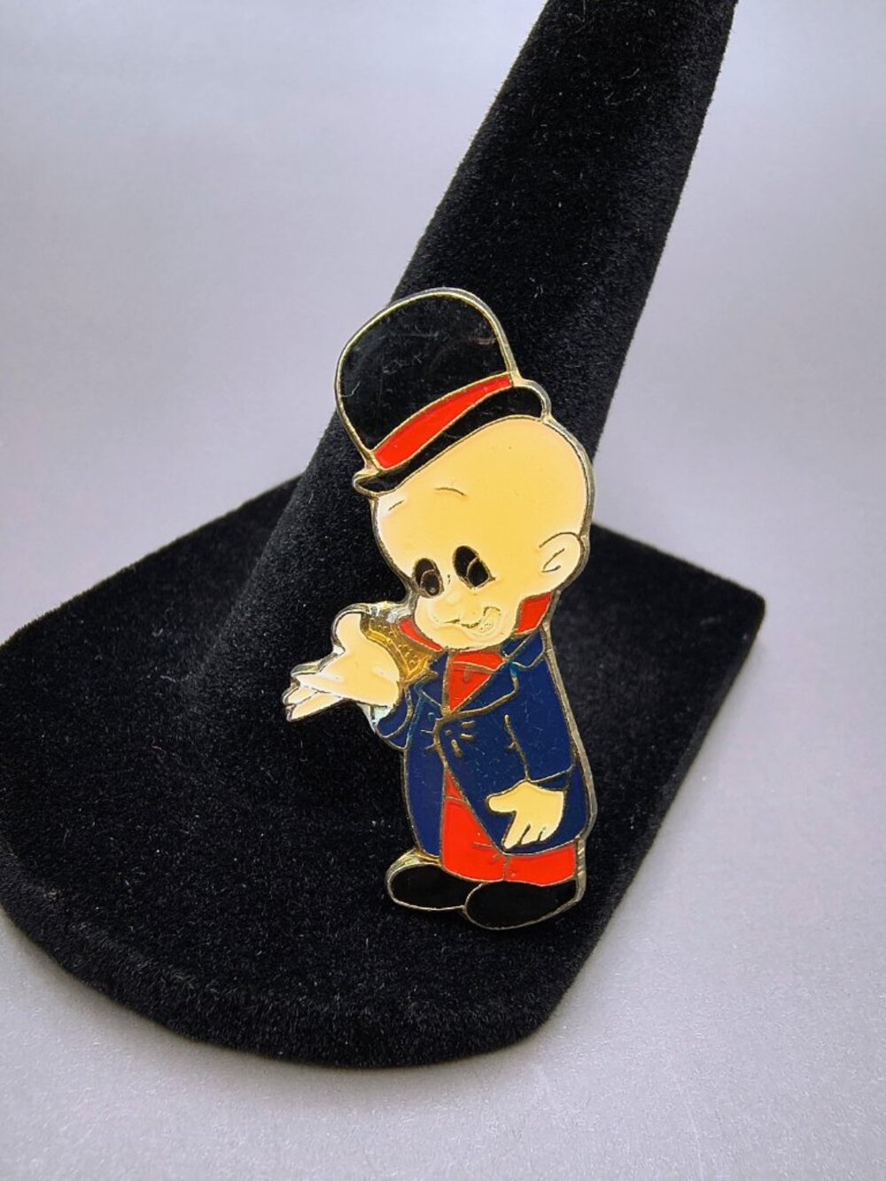 Vintage Elmer Fudd Enamel Pin Looney Tunes 1980s Warner Bros Lapel Hat Pinback